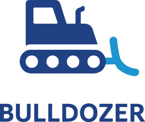 Obraz premium “Bulldozer Icon – Heavy Construction Equipment Symbol