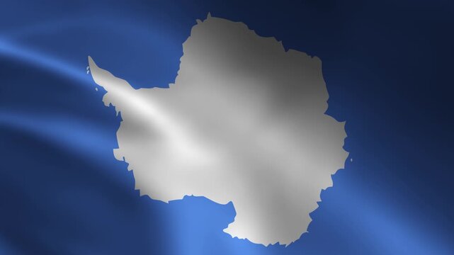 Antarctica Country Flag Waving In Air Full Screen Animation