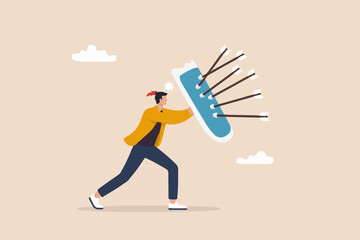 Person with a Blue Board