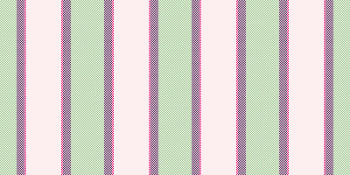 Rath textile pattern vertical, perfect fabric texture stripe. Bibre seamless vector lines background in white and green colors.