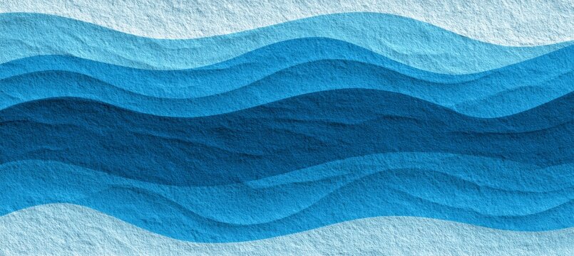 Wavy water paper cut effect background. Copy space for text and advert banner. Generative AI technology.	
