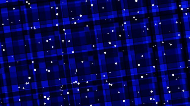 Dark blue abstract geometric pattern with scattered white dots
