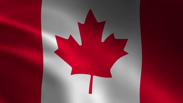 Canada Country Flag Waving In Air Full Screen Animation