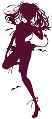 セクシーな衣装の女性　小悪魔　シルエット