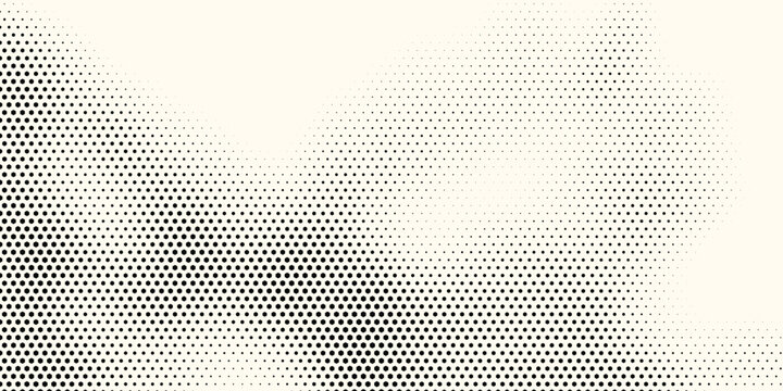 Hexagon Shapes Vector Abstract Geometric Technology Oscillation Wave Isolated on Light Background. Halftone Hex Retro Simple Pattern. Minimal 80s Style Dynamic Tech Wallpaper