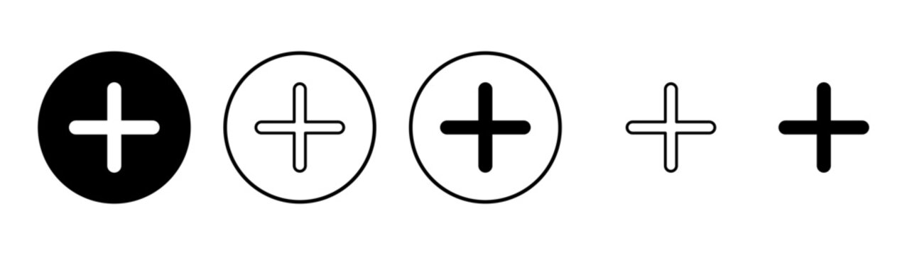 Plus icon vector. Add plus sign and symbol