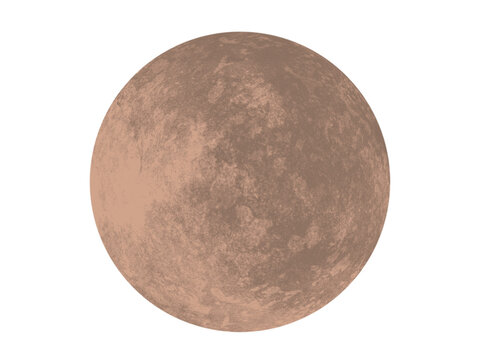 High resolution illustration of a detailed 3D full moon against a space transparent background. Realistic lunar surface texture with visible craters and natural lighting.(not Ai)