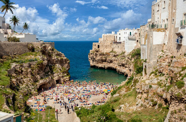 Polignano, Italy. Architecture of the ancient city of Polgnano, Italy. Famous architectural...