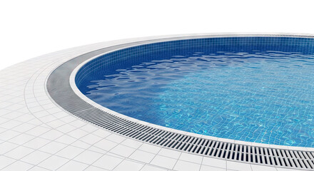 Obraz premium Circular Swimming Pool Edge with Tiled Surround
