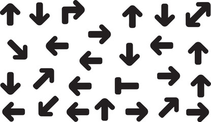 Obraz premium Black arrows on white background direction navigation