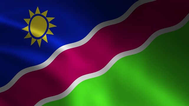 Namibia Country Flag Waving In Air Full Screen Animation