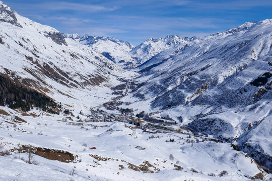 Inverno a Realp, Canton Uri, Svizzera