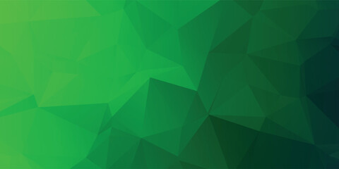 Fototapeta premium Abstract Green Low-Poly Geometric Background With Polygonal Texture For Modern Design eps140