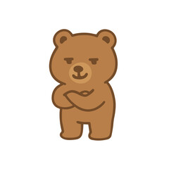 Obraz premium Cute Confident Brown Bear Cartoon Character