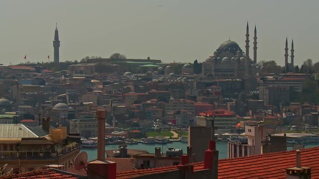 Panoramic View of Istanbul Historical Peninsula from Taksim