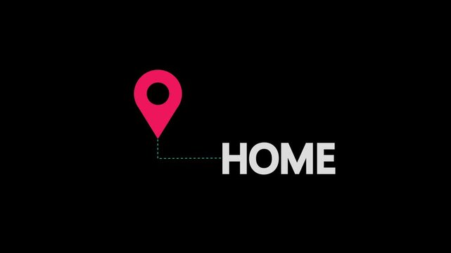 Home map label with location pin symbol. Home name with location icon animation . 4k,..
Home Map Label Animation with Location Pin Icon &ndash; Property Address Marker &ndash; 4K