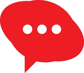 Fototapeta premium Red speech bubble with three white dots inside three dots
