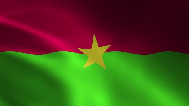 Burkina Faso Country Flag Waving In Air Full Screen Animation