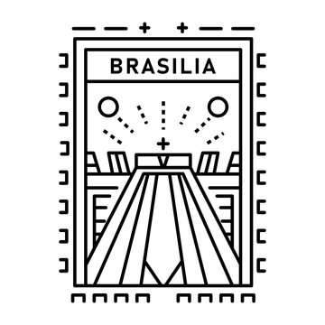 A line style icon showing brasilia