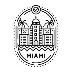 Fototapeta premium An outline style icon depicting miami