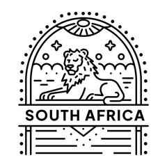 A linear style icon representing south africa © Prosymbols