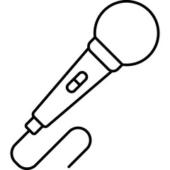 Microphone Line Icon, Audio Symbol