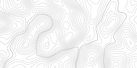 Geography landscape Topo contour map on white background,Geographic line map with elevation assignments. Contour background geographic grid. Vector illustration. © NAZMA