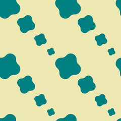 Obraz premium Teal Organic Blob Seamless Pattern on Beige Background