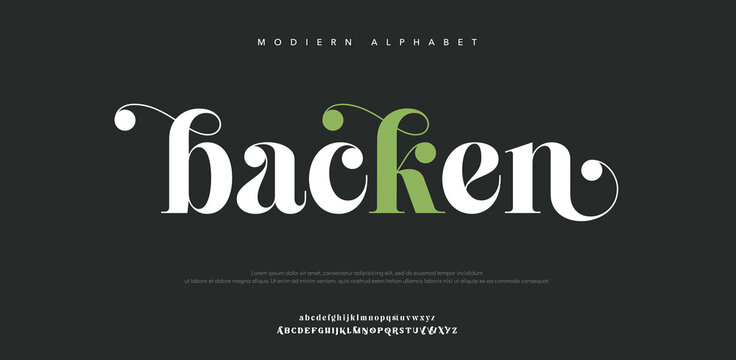 Modern Alphabet Typography with the Word Hacken