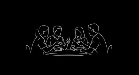 Group of People Sitting Around Table.