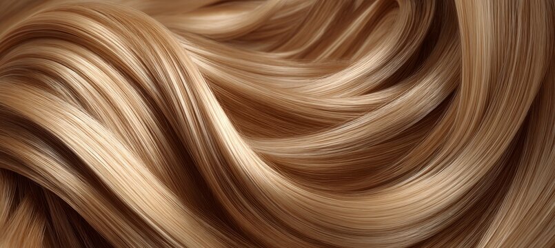 Golden brown hair texture background. Generative AI technology.	
