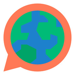 Fototapeta premium Speech Bubble With Globe Icon