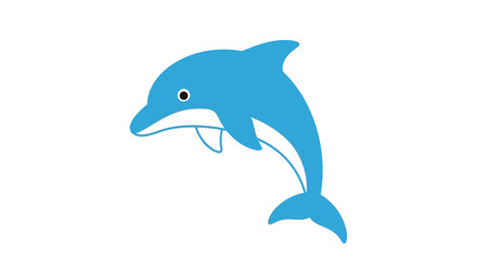 Obraz premium A vibrant illustration of a leaping dolphin against a plain white background