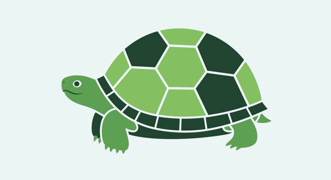 A stylized illustration of a green turtle, perfect for various creative projects