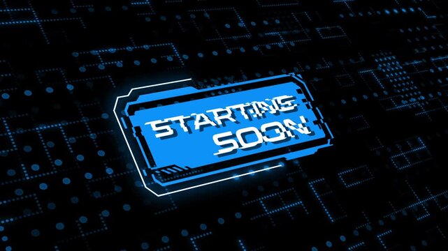 Futuristic starting soon text animation