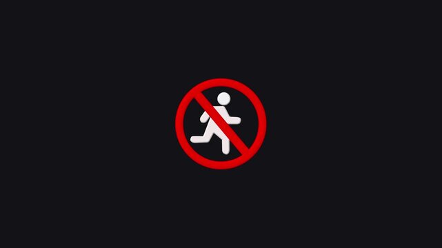 No running symbol with a white figure on a dark gray background prohibition sign