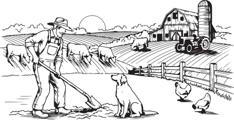 Vector sketch Green grass field on small hills. Meadow, alkali, lye, grassland, pommel, lea, pasturage, farm. Rural scenery landscape panorama of countryside pastures. illustration © Israt