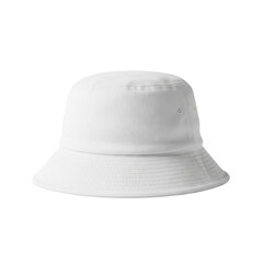Fototapeta premium a transparent cotton twill bucket hat with precise stitching, shot as a commercial mockup on a transparent background with soft studio lighting and copy space. concept for summer fashion