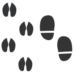 サンタクロースとトナカイの足跡素材セット