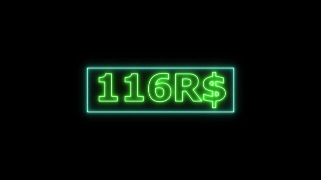 Watch the numbers rise as Brazilian Real counts from 0 to 500 in a sleek neon glow. Perfect for digital finance and modern money visuals.