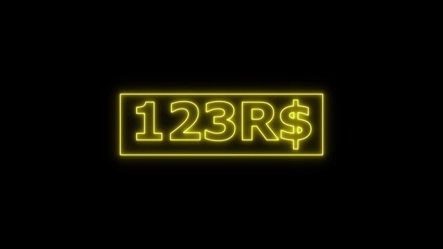 Numbers dance and glow, rising from 0 to 600 Brazilian Real in a neon spectacle. Perfect for lighting up your fintech, money, and tech stories.