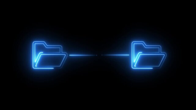 Cloud Based Data Exchange and File Management Tools concept on the transparent background. Motion graphics of Advanced Digital File . neon computer, concept, content, copy, document. 4k video