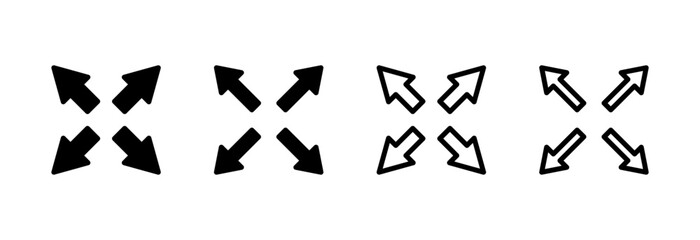 Fototapeta premium Fullscreen Icon vector illustration. Expand to full screen sign and symbol. Arrows symbol