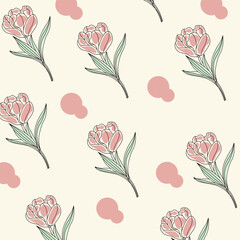 seamless pattern with tulips