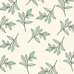 seamless pattern with green leaves