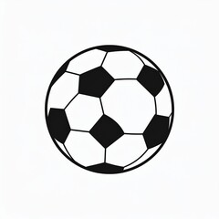 Fototapeta premium Black and white soccer ball isolated on white background minimal design sports icon