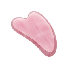 Fototapeta premium Pink heart-shaped crystal stone with smooth surface and rounded edges isolated on a transparent background