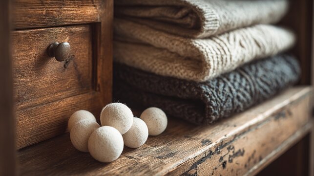 camphor. White camphor balls placed inside an antique wooden wardrobe with folded clothing. menu design, packaging mockups, designed for food delivery and cloud-kitchen brand materials.