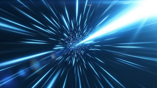 A breathtaking visualization of a high-speed journey through an energy tunnel, emanating a sense of speed, technological advancement, and the infinite possibilities of space.