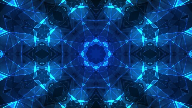 Blue Abstract Kaleidoscope Fractal